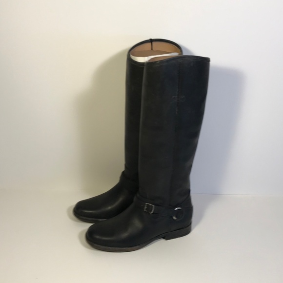 Frye Phillip Ring Black Tall Boots Women 6 M, New - Picture 4 of 7